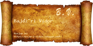 Bajári Vidor névjegykártya